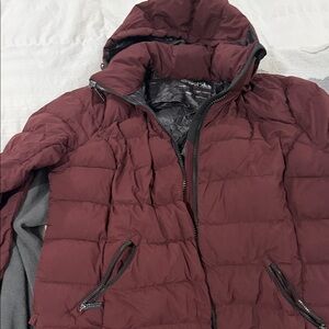 Men's Burgundy Puffer Jacket